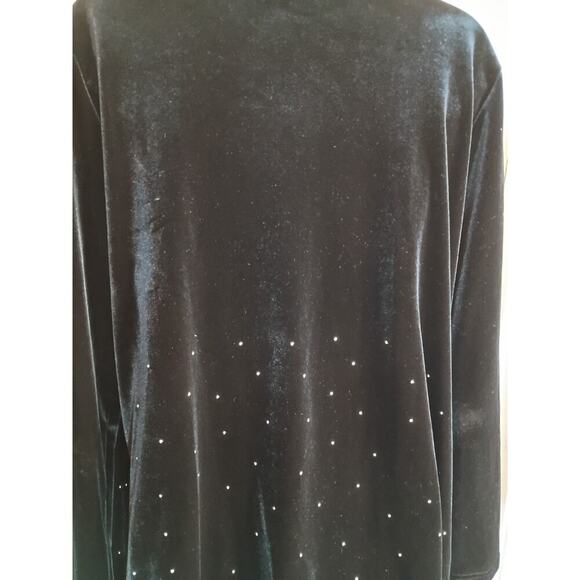Travelers By Chicos Black Velvet Open Cardigan Silver Studs Sz3 XL Holiday... - Picture 5 of 9